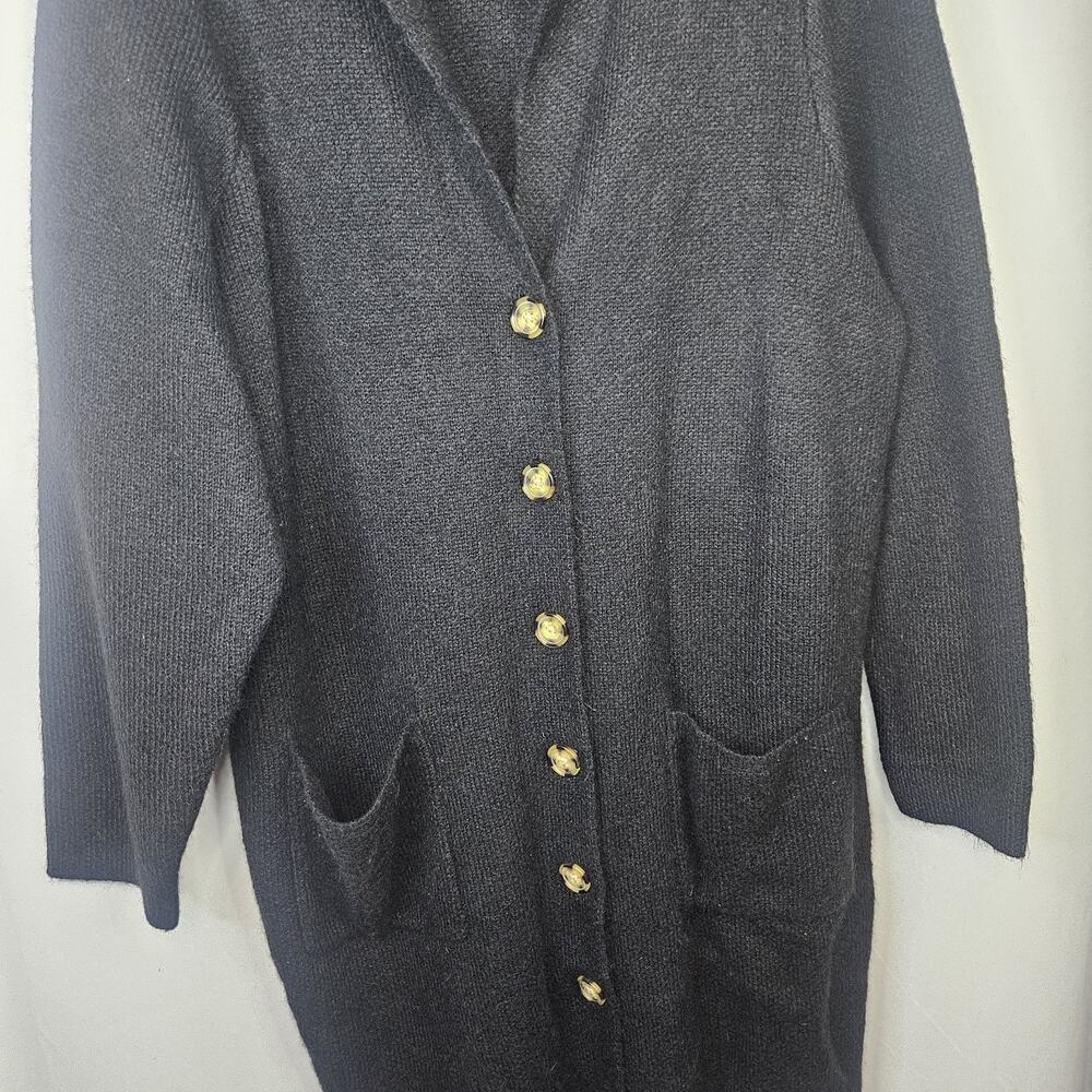 Torrid Long Sleeve Notched Collar Long Cardigan Sweater Black 2 2x 18 20 #A08689 - Picture 3 of 7